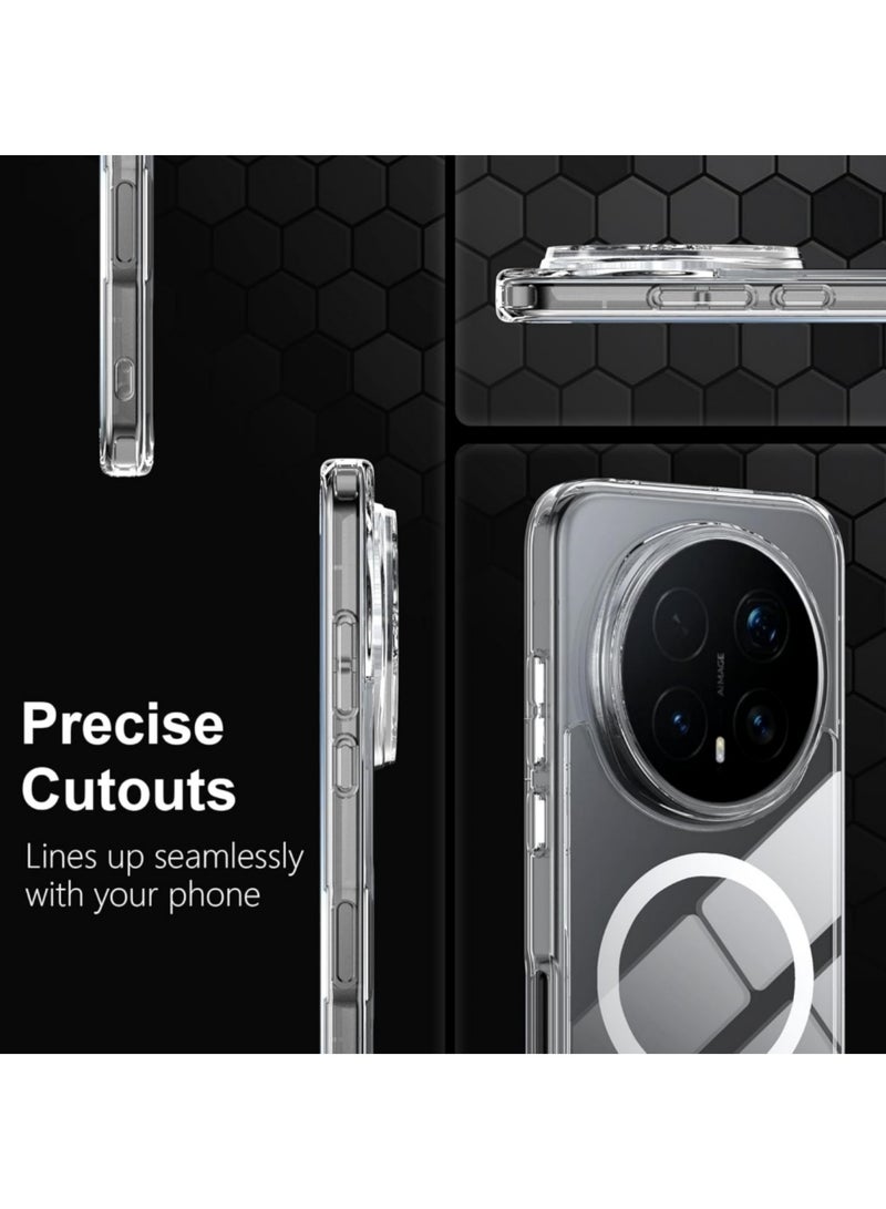 Adando Magnetic for Honor Magic 8 Pro 5G Case, with Strong Magnetic Rings, Transparent, TPU+PC Ultra-thin Hard Material, Shockproof, Full Coverage (Clear) - Image 5